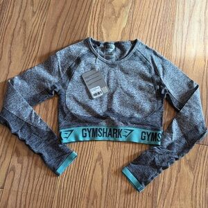 Gymshark Gray and Teal Crop Top